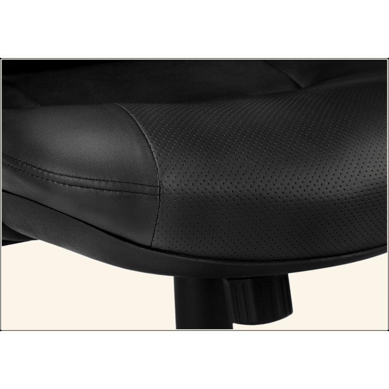 Chaise de bureau, hauteur réglable, pivotante, ergonomique, accoudoirs, bureau d'ordinateur, bureau, aspect cuir noir, métal noir, contemporain, moderne