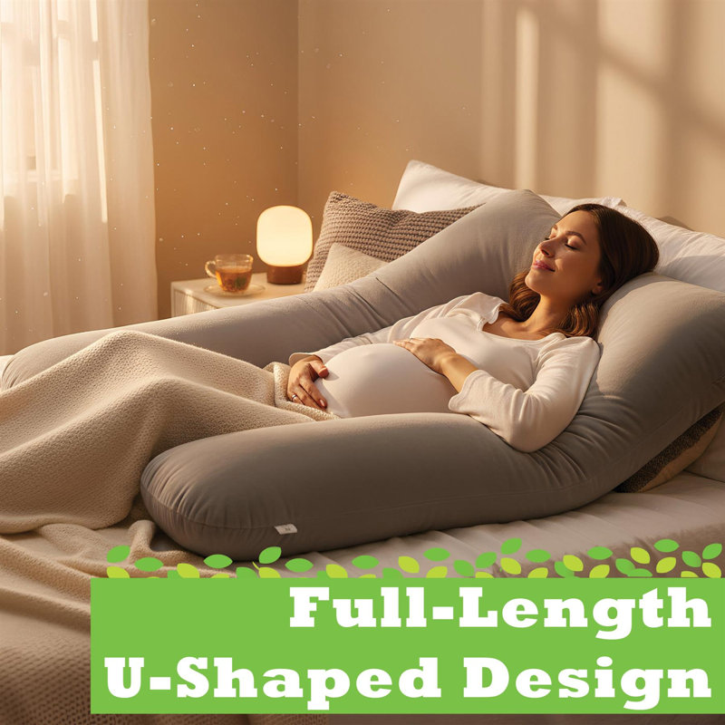 Nicola Spring Pregnancy Pillow with Storage Bag - 52 inch - Pink