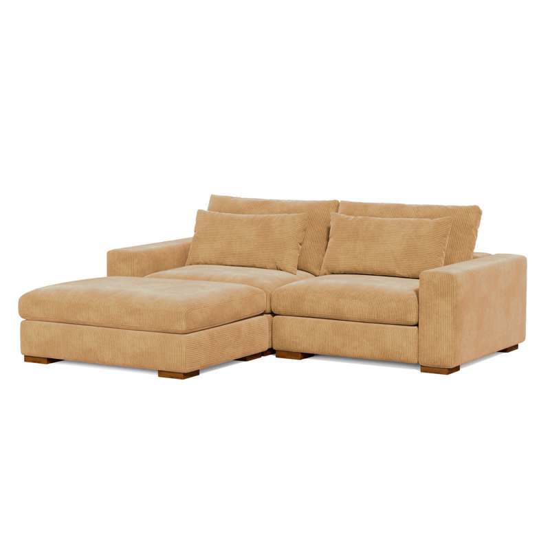 Accoudoirs modulaires de 89 po Belrose, Velours mangue