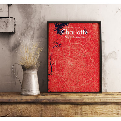 Charlotte City Map - No Frame Print