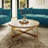 Debrah Modern Burl Wood Handcrafted Coffee Table