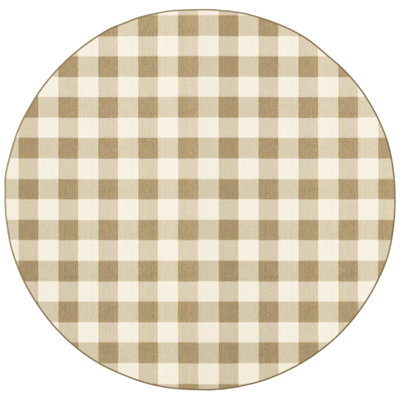 Lyle Power-Loomed Plaid Indoor/Outdoor Area Rug 