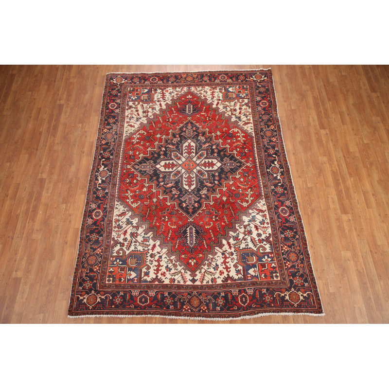 Tapis géométrique rouge 6 x 9
