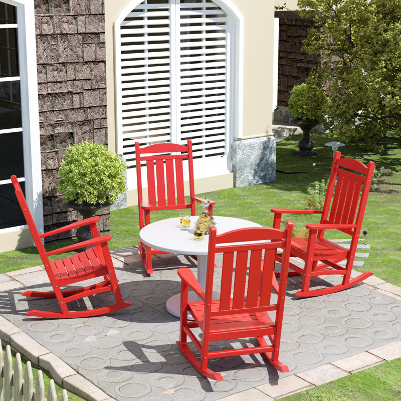 Chaise berçante d'extérieur en plastique Laguna, Rouge