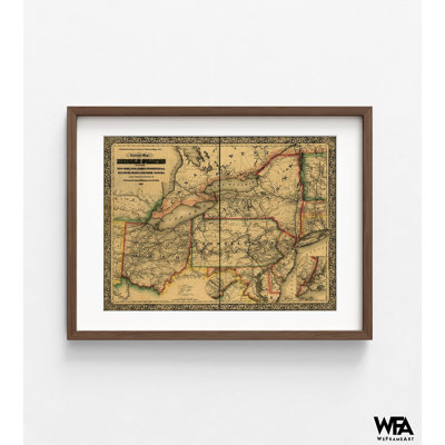Middle States Including New York New Jersey Pennsylvania Delaware Maryland Ohio And Canada 1862, Old New York Map, Maryland House Decor