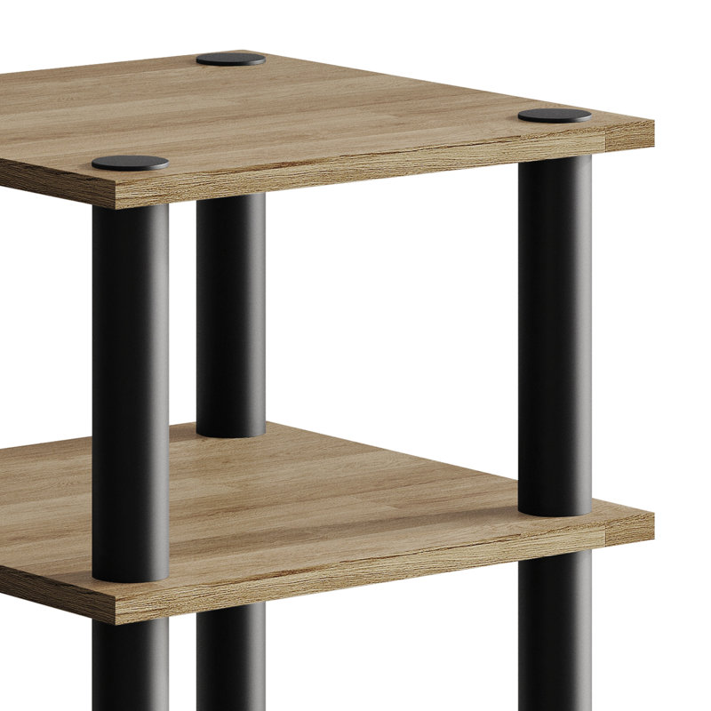 Table de bout à 3 niveaux facile à assembler en chêne naturel, Chêne naturel