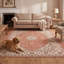 Tapis traditionnel persan à médaillon Lagoon, couleur orange, ivoire, or, vert et gris, lavable à la machine, antidérapant, à poils courts, idéal pour l'intérieur et l'extérieur, adapté aux animaux domestiques, pour salon, chambre, salle à manger, entrée, couloir, bureau.-1210220889