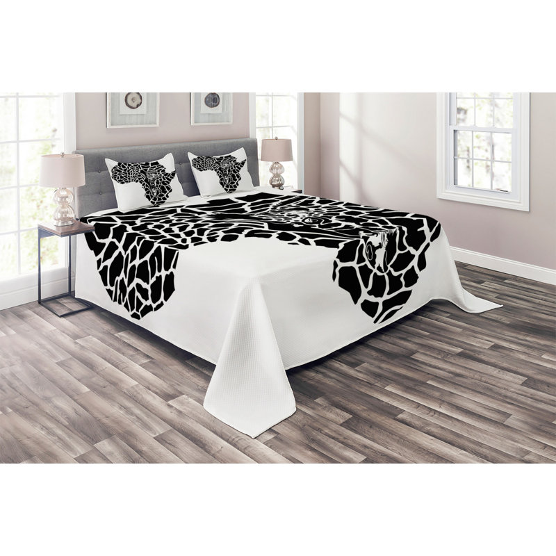 Animal Print Coverlet, King Bedspread + 2 Shams