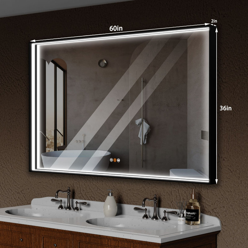 Briargate Metal Wall Mirror with Shelves, 36" x 60"
