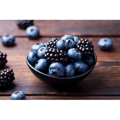 Blueberries And Blackberries by AnnaPustynnikova - Wrapped Canvas Print