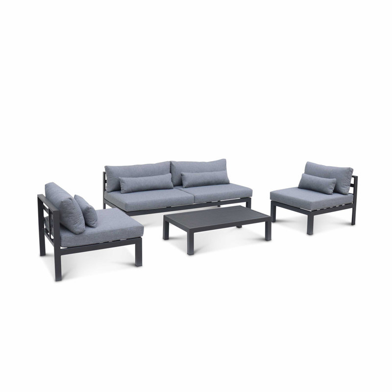 Bujanov 120cm Wide Outdoor Patio Set with Cushions