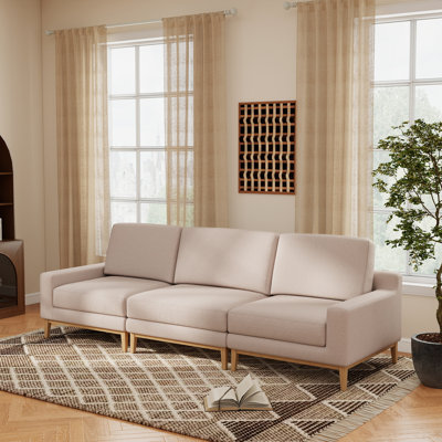 3 Piece Upholstered Slipcovered  Sectional Sofa