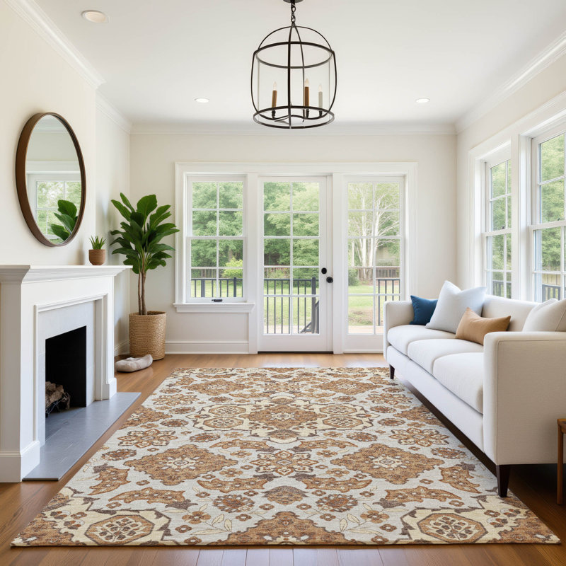 Premium Machine Washable Mayfield AMF1853 Global Rug, Rectangle 9' x 12'