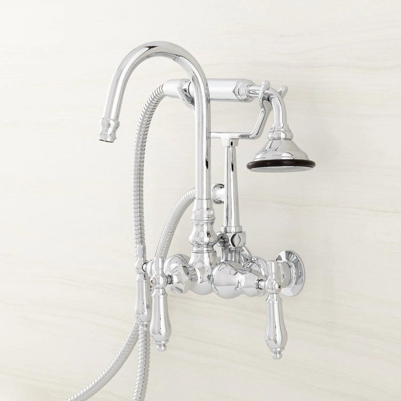 Pasaia Wall Mounted Tub Faucet with Hand Shower, Chrome
