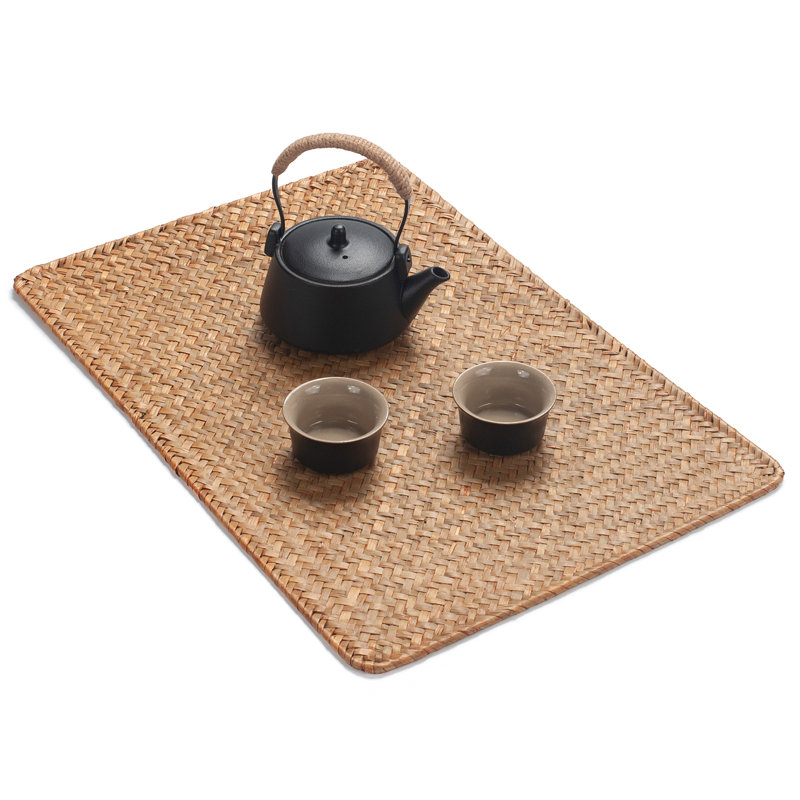  Ensemble de 12 napperons en ruppie naturelle pour table de salle à manger