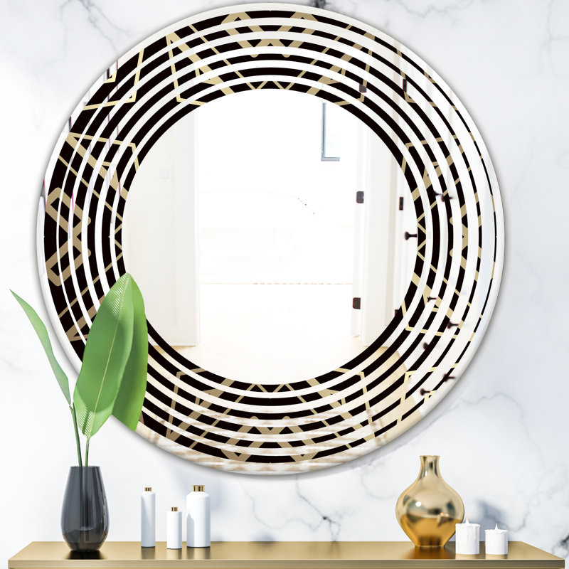 Miroir mural Wave Art Deco, H 31,5 po x l po