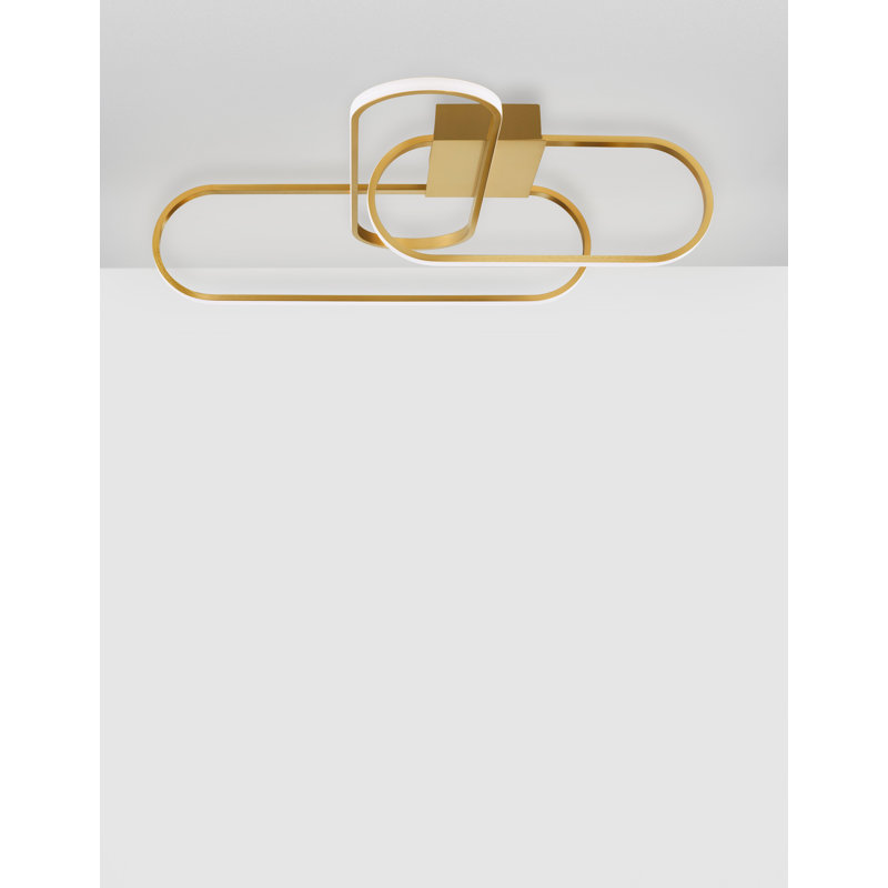 LED Semi Flush Mount, Gold