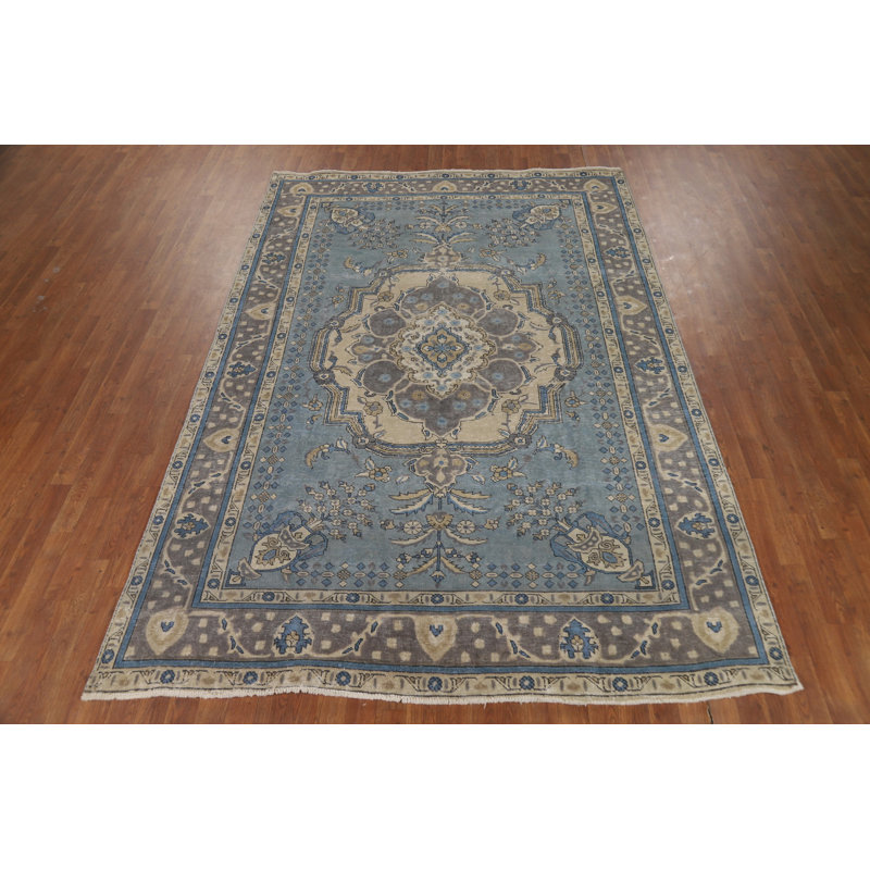 Tapis géométrique bleu 7 x 10