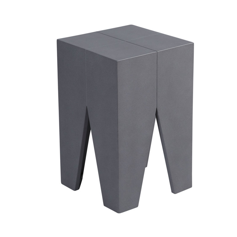 Montemayor Solid Wood Accent Stool, Grey