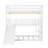 Full-Over-Full-Over-Full Triple Bed with Built-in Ladder and Slide , Triple Bunk Bed with Guardrails, White-533777757