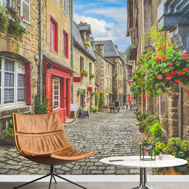 Grand papier peint auto-adhésif Scenic Narrow Alley, L 100 po x l 144 po