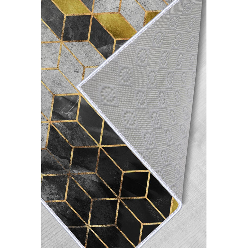 Premium Hall Carpet (3.3 x 9.8 ft), 100% Polyester, 8 mm Pile Height | Antibacterial, Non-Slip PVC Dot Underside, 650 gr/m² | Machine Washable, 3D Digital Printing | Ideal for Living Room & Entryways, Durable & Stylish Design