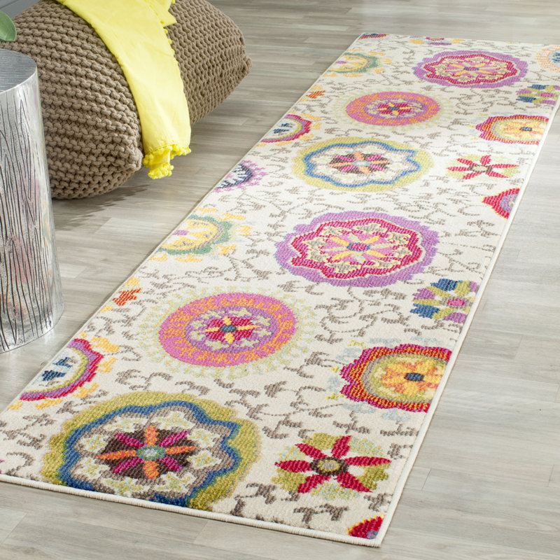 Salma Floral Area Rug, Runner 66 x 244 cm