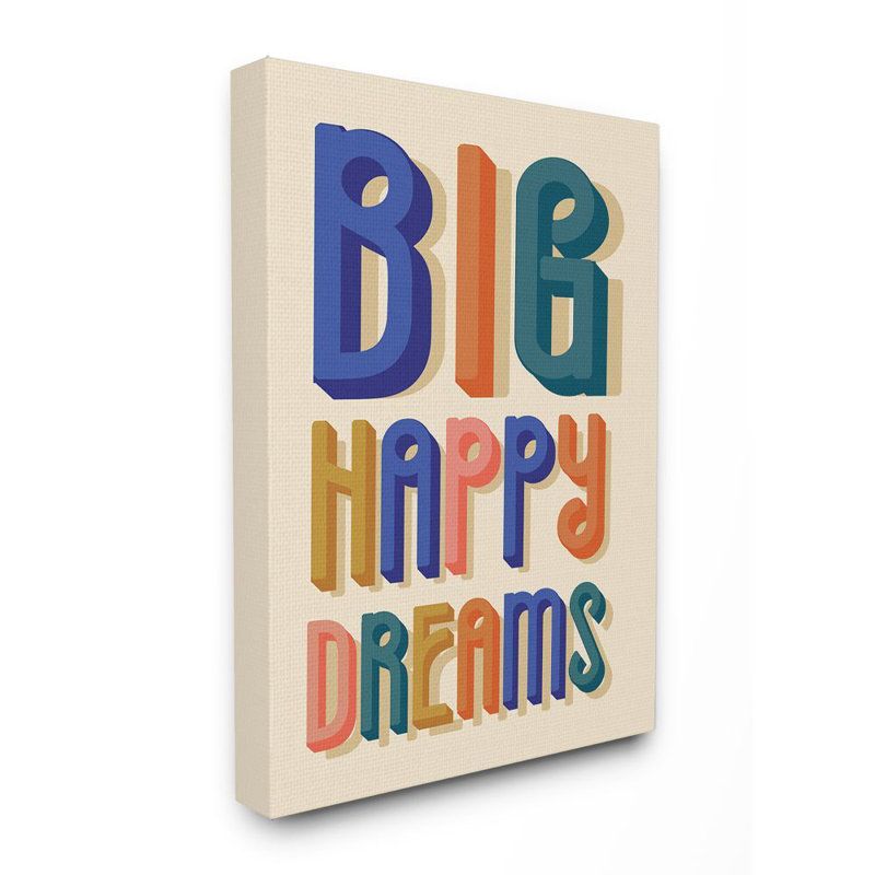 Art sur toile Shanley Big Happy Dreams, Toile tendue, H 20 po x l 16 po