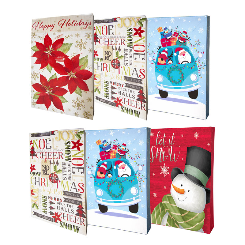 Assortiment de 6 grandes boÃ®tes-cadeaux pour les FÃªtes de NoÃ«l