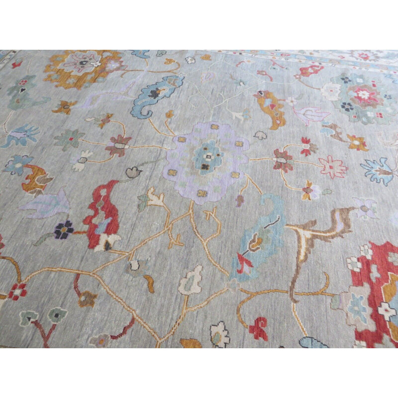 Tapis unique gris de 11 pi 11 po x 15 pi One-of-a-Kind