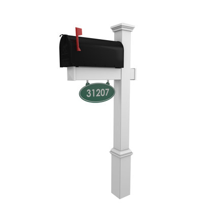 Personalized Post Mounted Mailbox with Address Plate