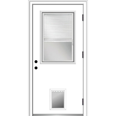 Porte d'entrée pré-suspendue en acier apprêté
