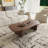 Modern Walnut Finish Coffee Table With Artistic Curved Design