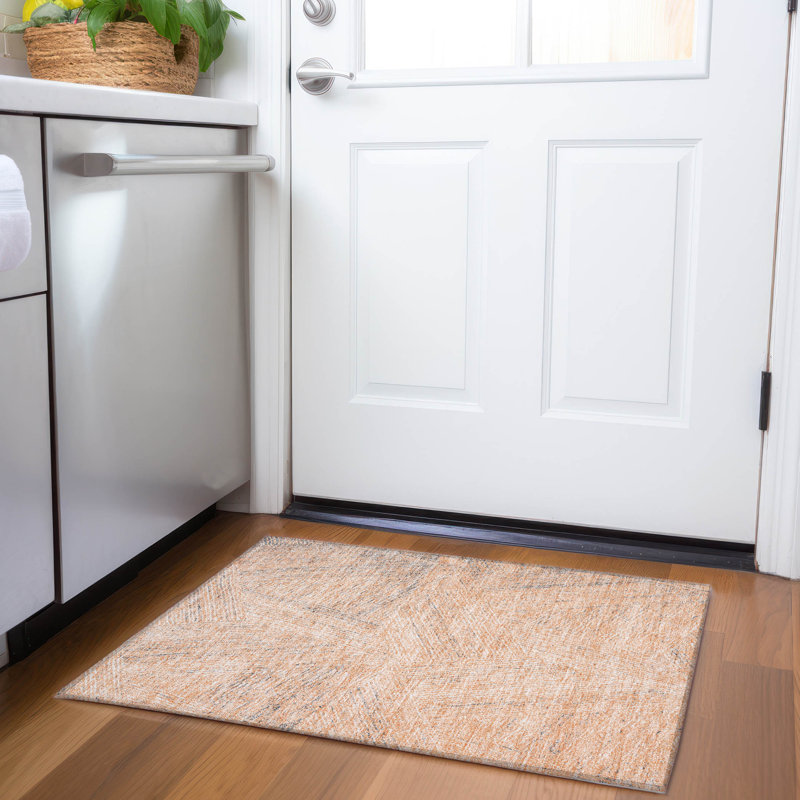 Premium Machine Washable Finchley AMF991 Lines Rug, Rectangle 1'8" x 2'6"