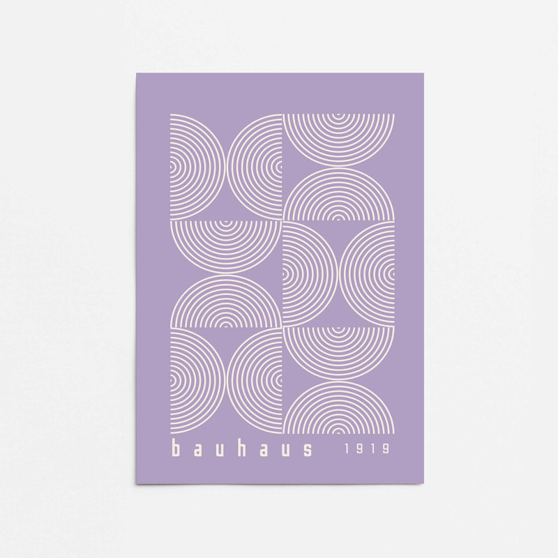 Mauve Bauhaus Composition II, reproduction dans un cadre, H 16 po x l 12 po x P 0,1 po, Impression sans cadre