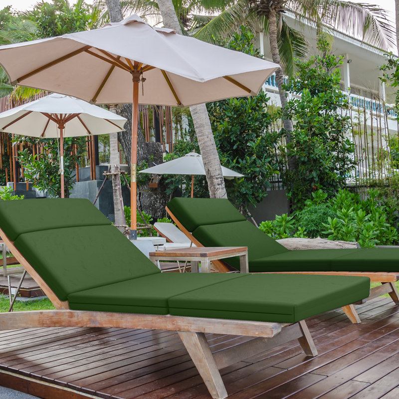 4In Chaise Lounge Cushions Outdoor, Green, 48" W x 26" D