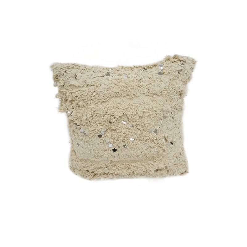 Fringed Cotton Throw Pillow