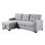 Canapé modulaire escamotable avec rangement en lin gris, rembourré de mousse pour accueillir les invités en lin et gris, divertissant les visiteurs-658200140