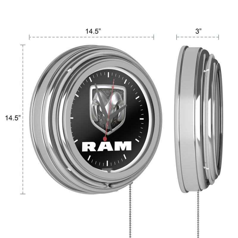 Metal Wall Clock, White/Black