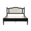 Lit plateforme naturel en bois avec tête de lit pour grand lit - Tranquillité de chambre améliorée, taille noire