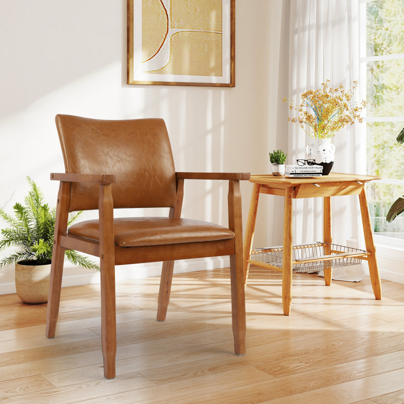 Chaise avec accoudoirs et chaise de salle à manger Actrice, Polyuréthane brun