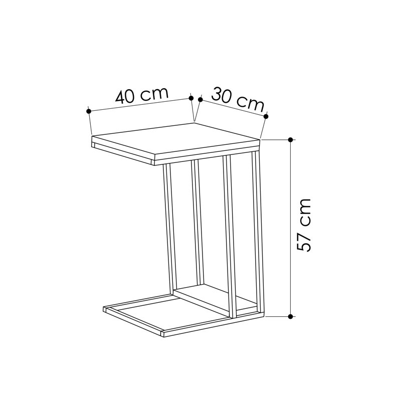 Aires Modern C Shape Side End, Anthracite
