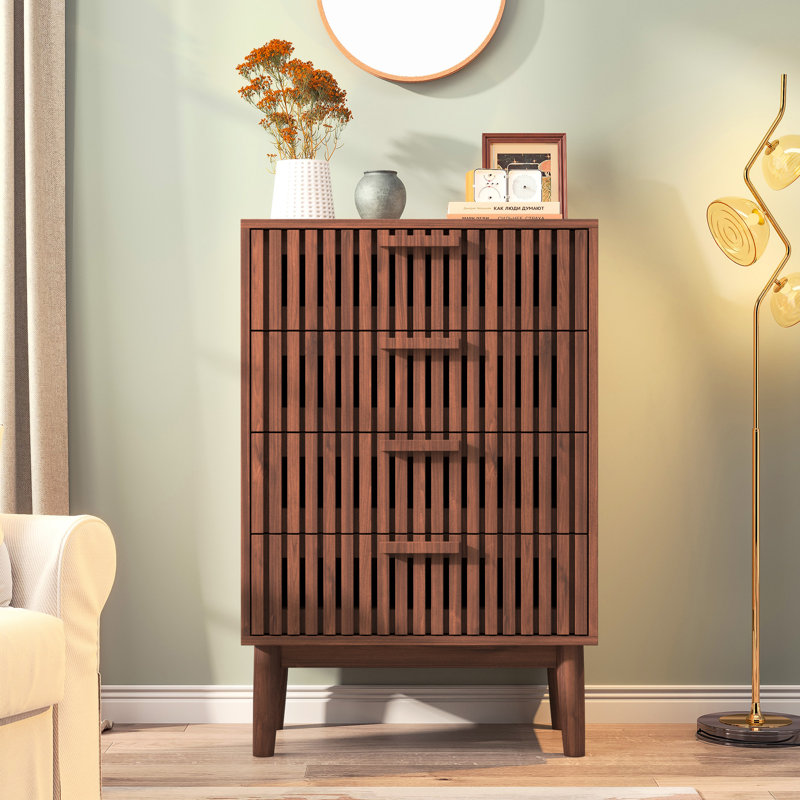 Solid Wood Rectangle Accent Chest, 91cm H x 60cm W x 34cm D, Walnut