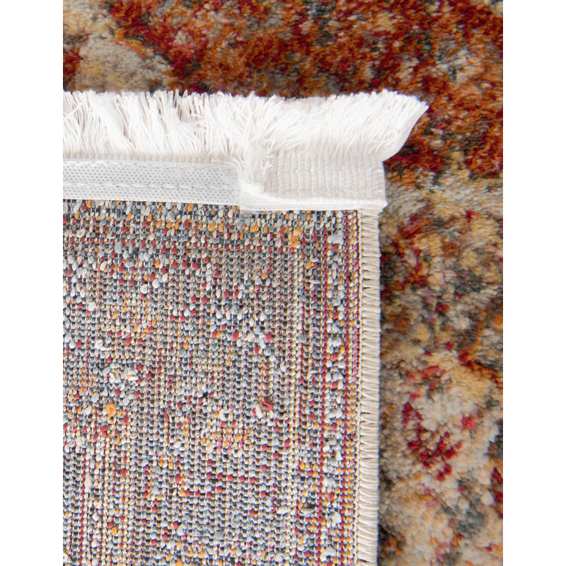 Folmar Oriental Rust Red Area Rug, Runner 2'7" x 12', Red/Yellow/Navy