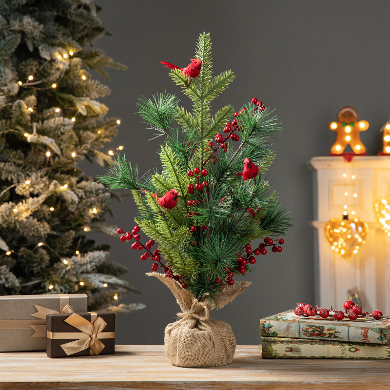 20"H Christmas Cardinal Table Tree Décor