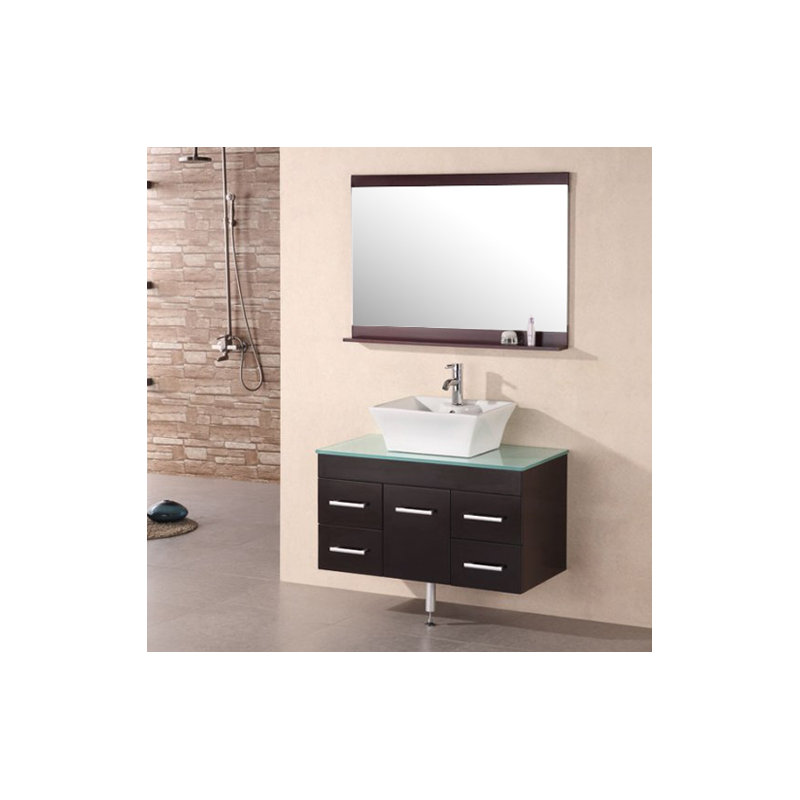 Ensemble de meuble-lavabo simple de 36 po avec miroir Newcastle
