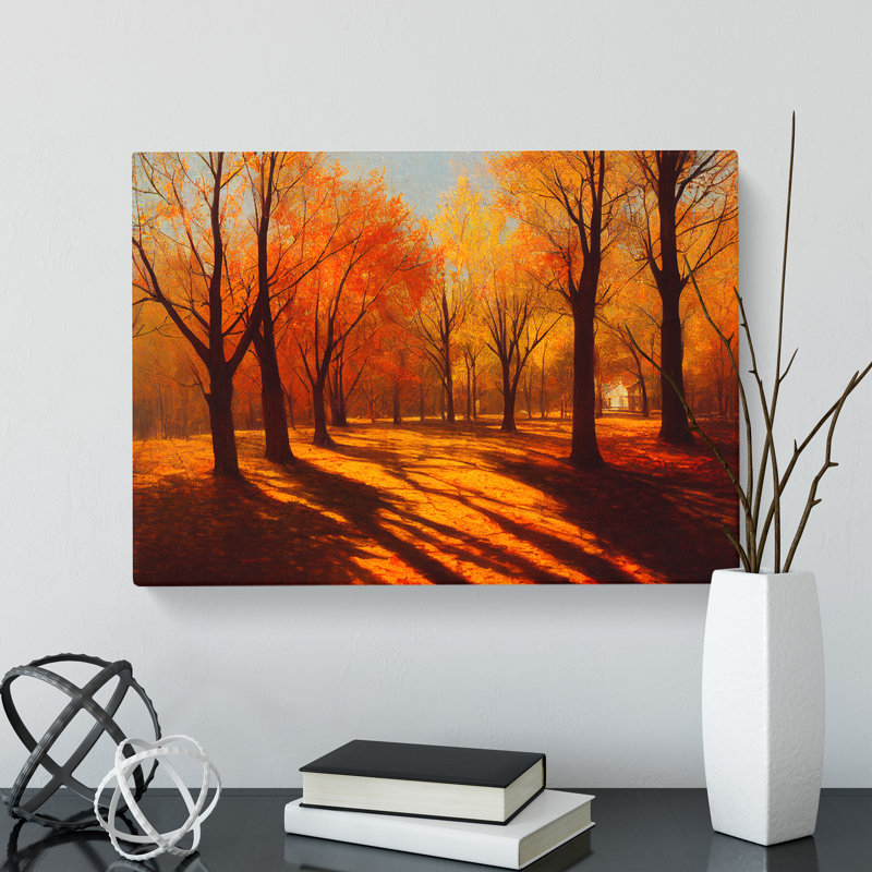 A Serene Autumn Forest - Wrapped Canvas, 35cm H x 50cm W x 3cm D
