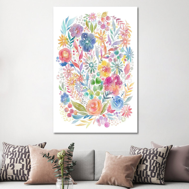 Summer Flowers by Stephanie Corfee - Wrapped Canvas Painting, 152.5 cm H x 101.5 cm W