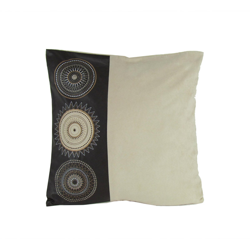 Square Faux leather Pillow Cover & Insert, Brown