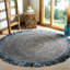 Tapis ivoire / denim en coton tissé à la main Abhay-36600244